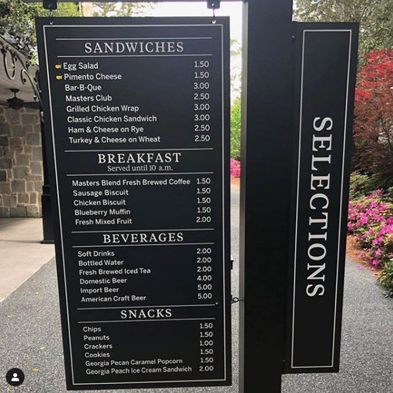 photo of masters food prices